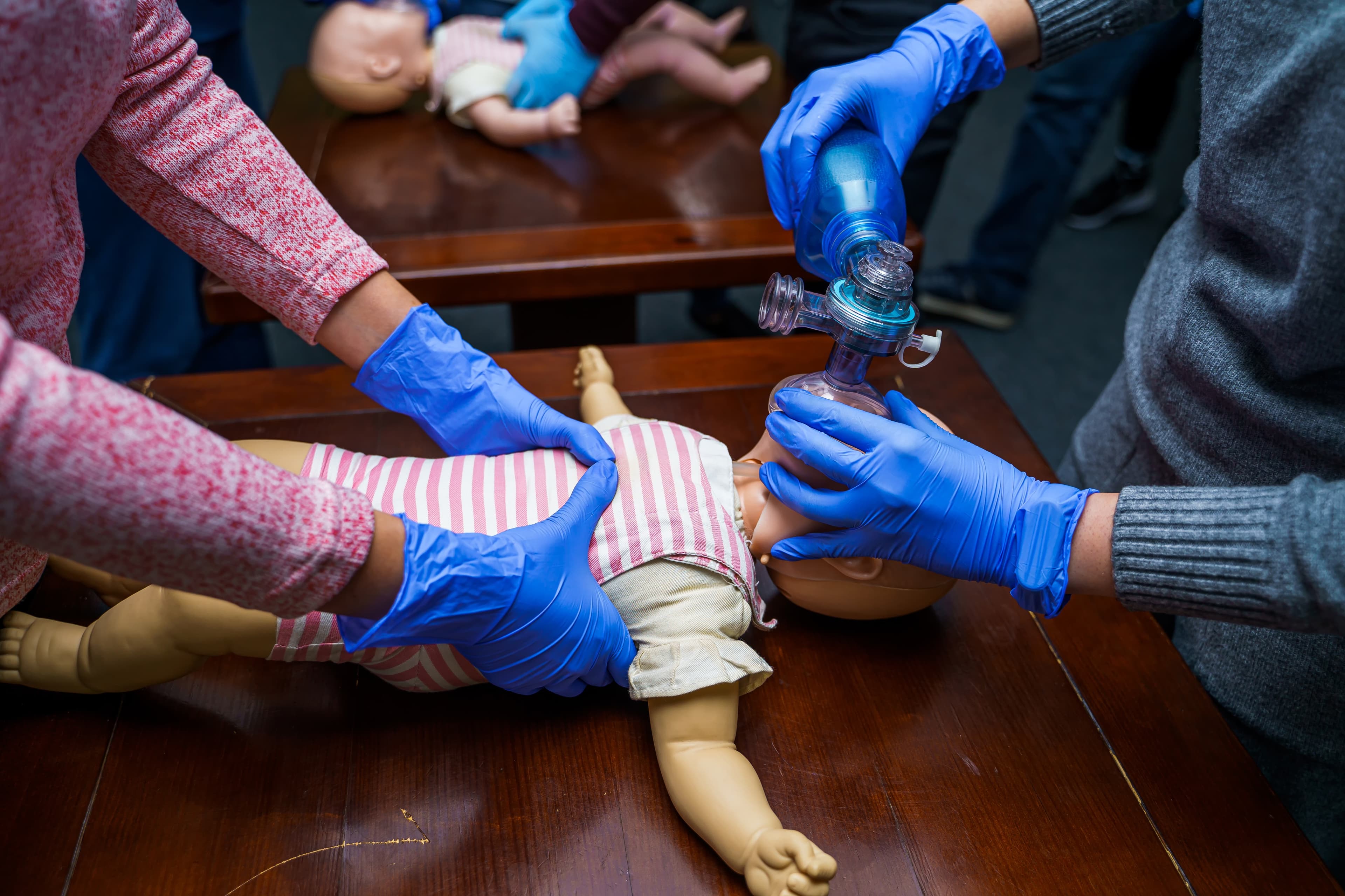 Medical training for infant emergency situation.