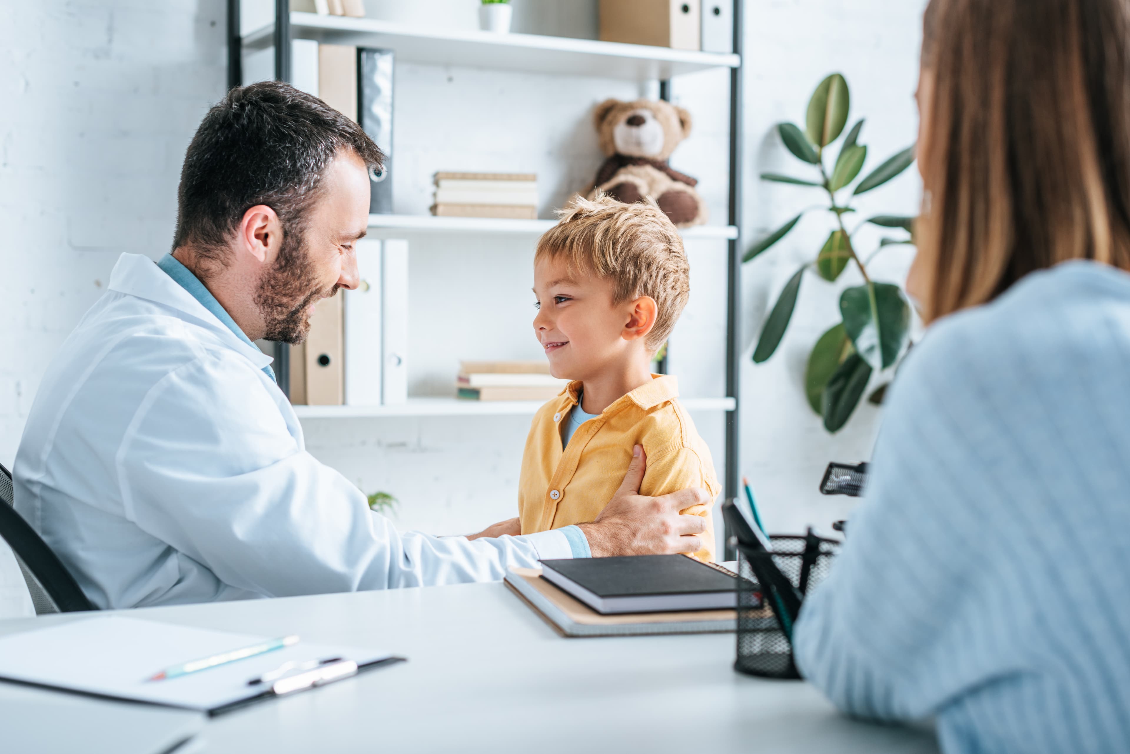 Young boy patient in doctors office